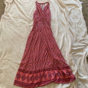 Red Maxi Dress with Slit